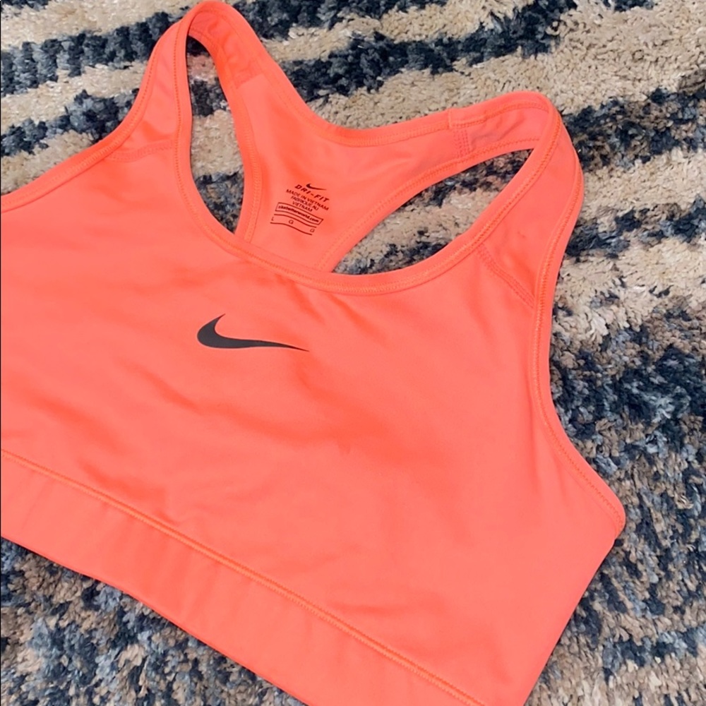 coral nike sports bra